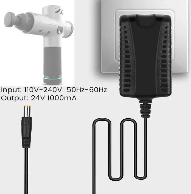 Alt view image 5 of 7 - 24V Power Cord for Hypervolt Massage Gun HPI5300000100 53000 001-00 Charger for Hyperice 42000 038-00 Battery Charger AC/DC Adapter SK03T1-2400100Z Supply
