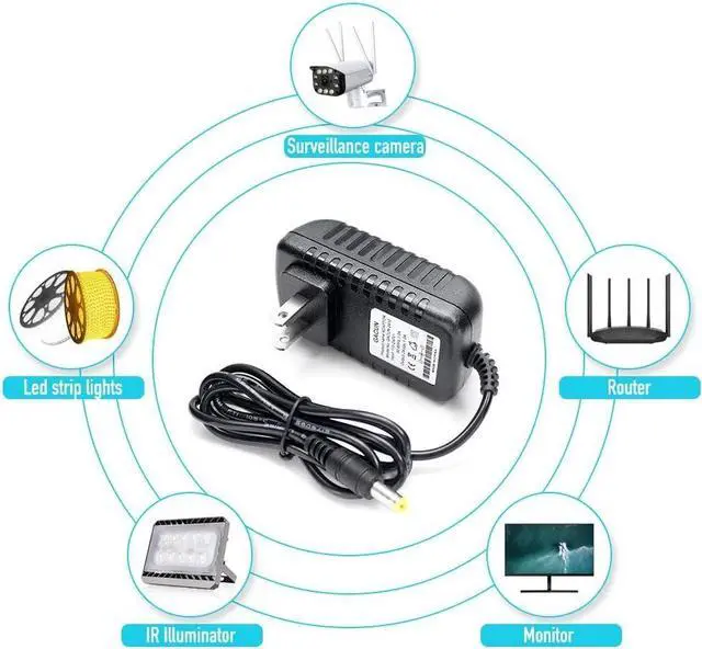 Alt view image 3 of 7 - 24V 1A Power Supply Adapter, Durable and Compatible with 100-240V AC to DC 24 Volt Power Cord and Plug, 5.5x2.5mm/2.1mm Switching Charger 24vdc 1amp 50/60hz, 1000ma 800ma 600ma 500ma 400ma Available