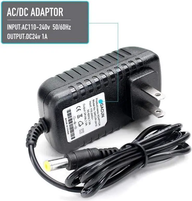 Alt view image 4 of 7 - 24V 1A Power Supply Adapter, Durable and Compatible with 100-240V AC to DC 24 Volt Power Cord and Plug, 5.5x2.5mm/2.1mm Switching Charger 24vdc 1amp 50/60hz, 1000ma 800ma 600ma 500ma 400ma Available