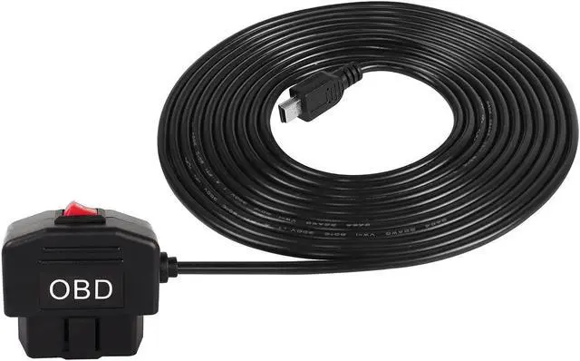 Main image of OBD Power Cable for Dash Cam,Mini USB OBD2 Power Cable Adapter Hardwire Charger Cable with Switch Button-3.5M/11.5FT