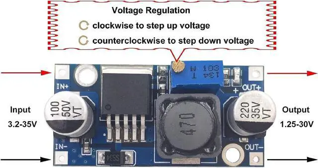 Alt view image 3 of 6 - 6 Pack LM2596 DC to DC High Efficiency Voltage Regulator 3.2-35V to 1.25-30V Buck Converter DIY Power Supply Step-Down Module