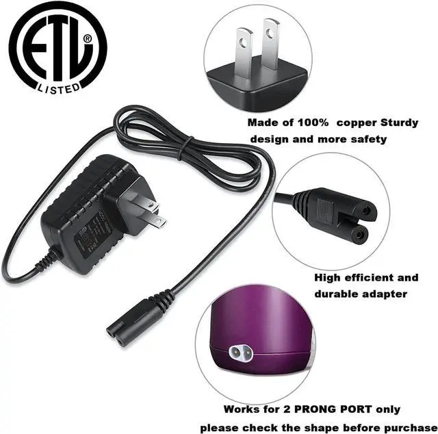Alt view image 5 of 7 - Power Cord Power Adapter YLA-03010 for Waterpik WP360 WP360W WP462 WP462W WP450 WP450W (WP462 Charger 110V-240V)