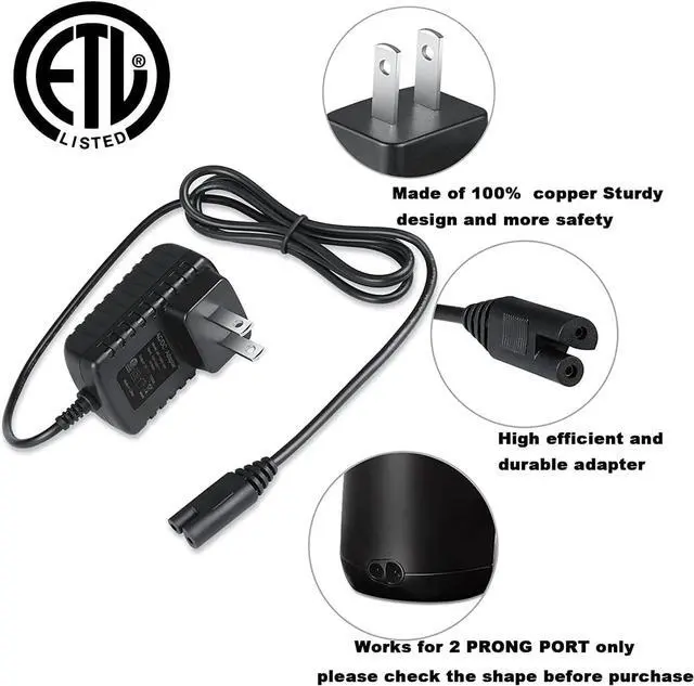 Alt view image 6 of 7 - Power Cord Power Adapter YLA-03010 for Waterpik WP360 WP360W WP462 WP462W WP450 WP450W (WP462 Charger 110V-240V)