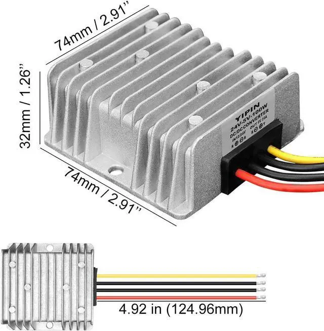 Alt view image 5 of 7 - DC Voltage Regulator Buck Converter DC 12V 24V Step-Down to 5V 20A 100W Reducer stabilized Power Supply Converter Waterproof Module Transformer