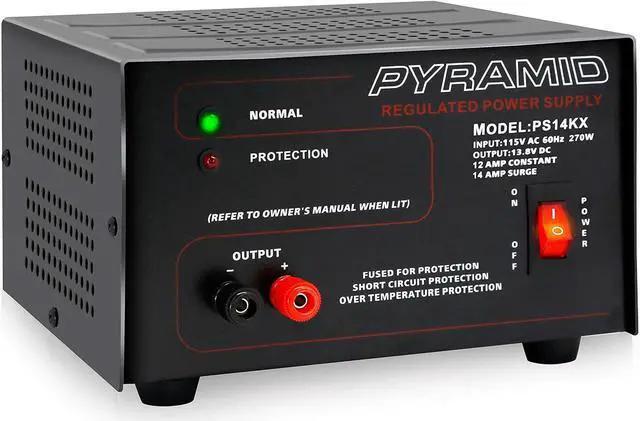 Main image of Universal Compact Bench Power Supply-12 Amp Linear Regulated Home Lab Benchtop AC-to-Dc 12V Converter w/ 13.8 Volt Dc 115V AC 270 Watt Power Input, Screw Type Terminals, Cooling Fan-PS14KX.5