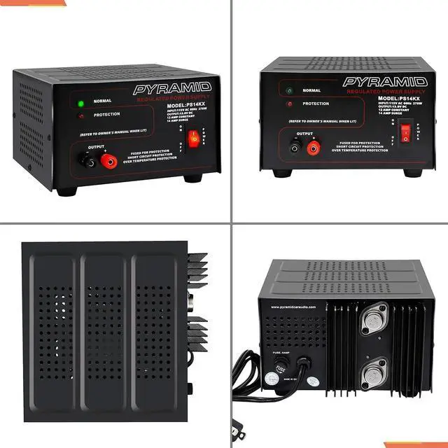 Alt view image 2 of 6 - Universal Compact Bench Power Supply-12 Amp Linear Regulated Home Lab Benchtop AC-to-Dc 12V Converter w/ 13.8 Volt Dc 115V AC 270 Watt Power Input, Screw Type Terminals, Cooling Fan-PS14KX.5