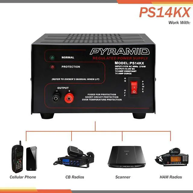 Alt view image 4 of 6 - Universal Compact Bench Power Supply-12 Amp Linear Regulated Home Lab Benchtop AC-to-Dc 12V Converter w/ 13.8 Volt Dc 115V AC 270 Watt Power Input, Screw Type Terminals, Cooling Fan-PS14KX.5