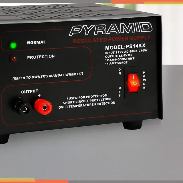 Alt view image 6 of 6 - Universal Compact Bench Power Supply-12 Amp Linear Regulated Home Lab Benchtop AC-to-Dc 12V Converter w/ 13.8 Volt Dc 115V AC 270 Watt Power Input, Screw Type Terminals, Cooling Fan-PS14KX.5