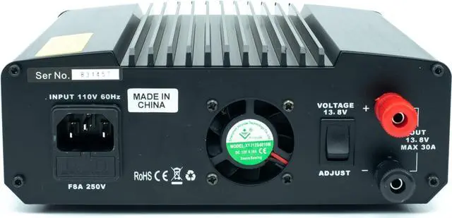 Alt view image 4 of 7 - BTECH RPS-30PRO 30 Amp Regulated Universal Compact Bench Power Supply, AC-to-DC Power Convertor, 13.8V (9~15VDC Adjustable) with Noise Offset Adjustment, includes multiple power connections