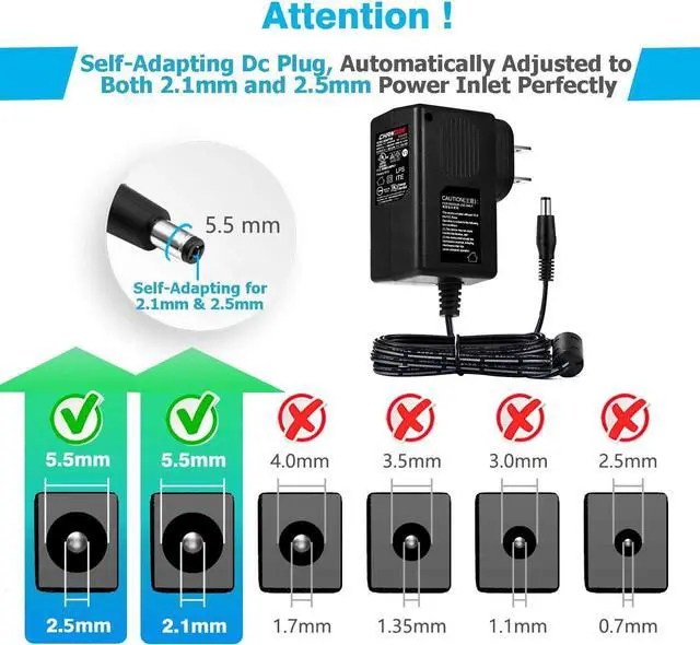 Alt view image 2 of 6 - 12V 1A 12W Power Supply AC DC Switching Adapter 12 Volt 1 Amp AC/DC Wall Wart Converter Transformer 100-240v 50 60HZ Input with 12vdc 1000ma Output