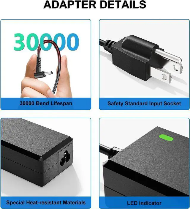 Alt view image 4 of 7 - Replacment for JBL Xtreme 2 Charger Compatible with JBL Boombox, Xtreme, Extreme Portable Wireless Bluetooth Waterproof Speaker 8.8FT 19V Replacment for JBL Speaker Power Cord