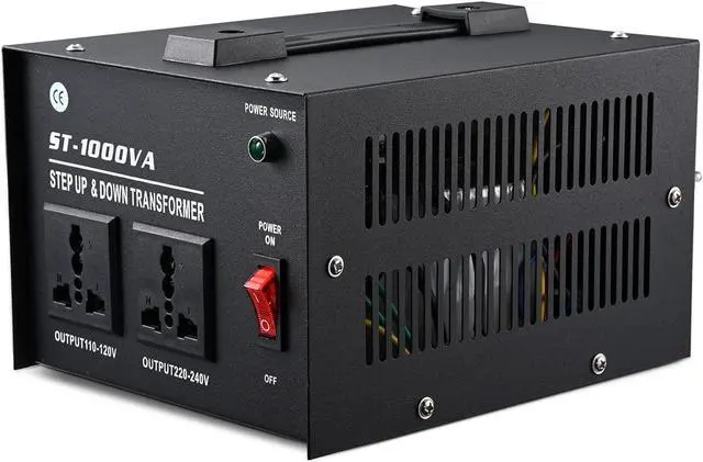 Alt view image 2 of 7 - 1000 Watt Voltage Transformer- Step Up and Down- Circuit Breaker Protection Universal Dual Output Step Up & Step Down Power Transformer 110V to 220V/220V to 110V