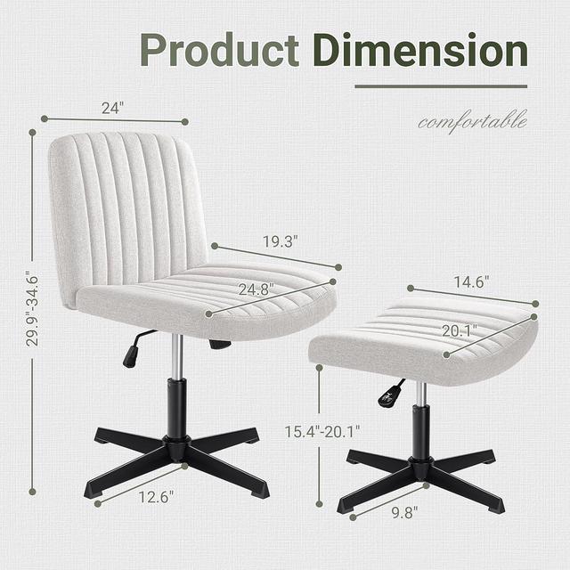 Flamaker Desk Chair No Wheels Arms, Armless Office Chair with