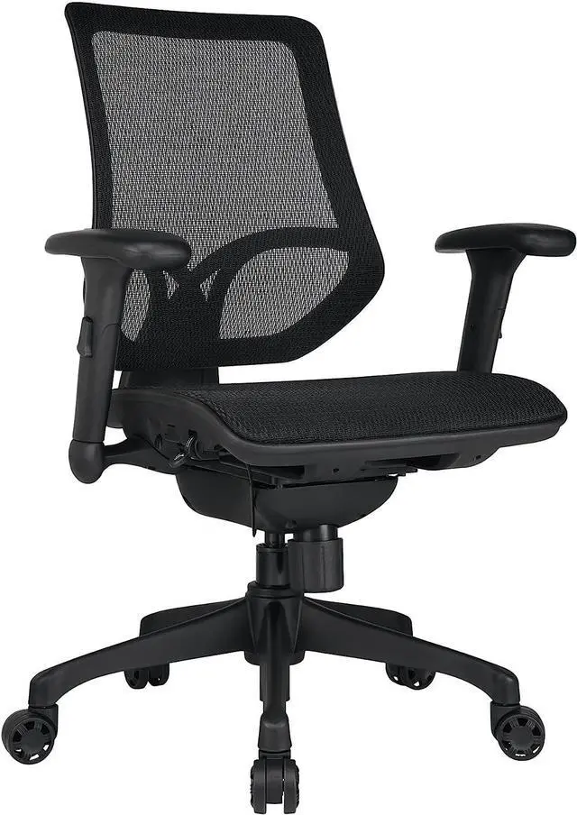 Main image of WORKPRO® 1000 Series Ergonomic Mesh/Mesh Mid-Back Task Chair, Black/Black, BIFMA Certified