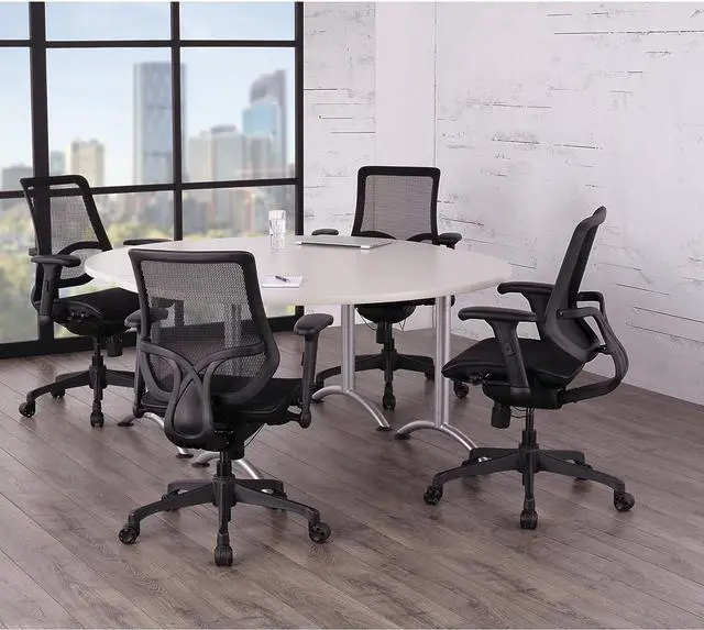 Alt view image 4 of 7 - WORKPRO® 1000 Series Ergonomic Mesh/Mesh Mid-Back Task Chair, Black/Black, BIFMA Certified