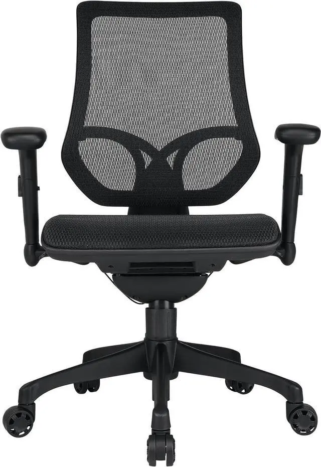 Alt view image 2 of 7 - WORKPRO® 1000 Series Ergonomic Mesh/Mesh Mid-Back Task Chair, Black/Black, BIFMA Certified
