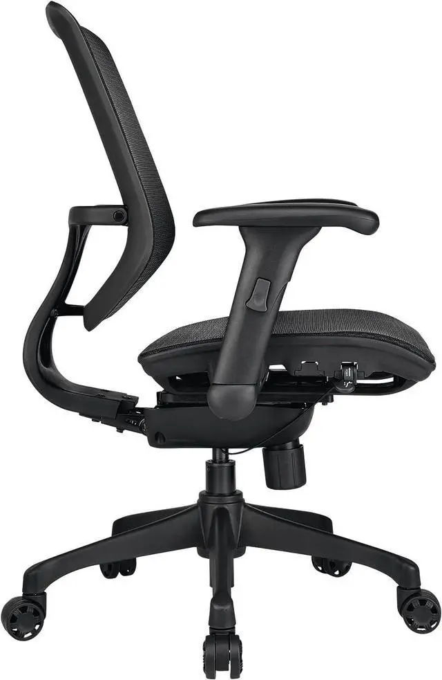 Alt view image 6 of 7 - WORKPRO® 1000 Series Ergonomic Mesh/Mesh Mid-Back Task Chair, Black/Black, BIFMA Certified