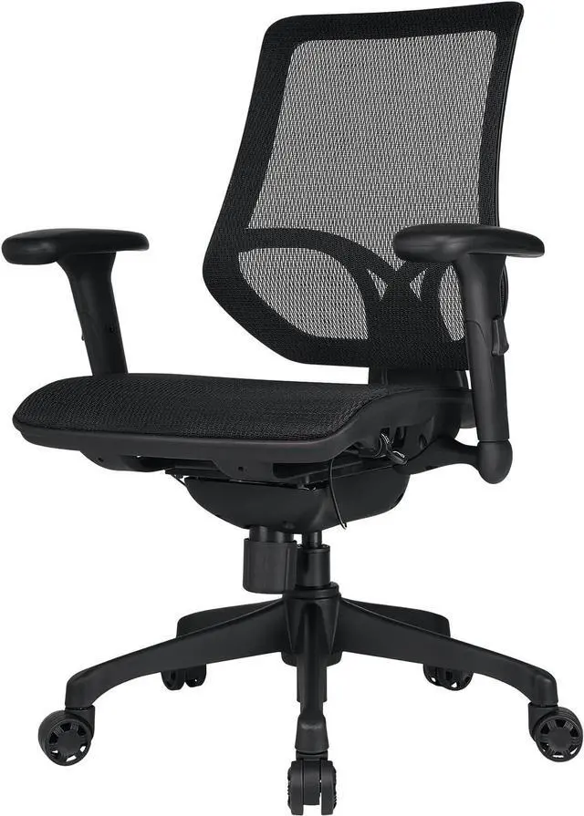Alt view image 3 of 7 - WORKPRO® 1000 Series Ergonomic Mesh/Mesh Mid-Back Task Chair, Black/Black, BIFMA Certified