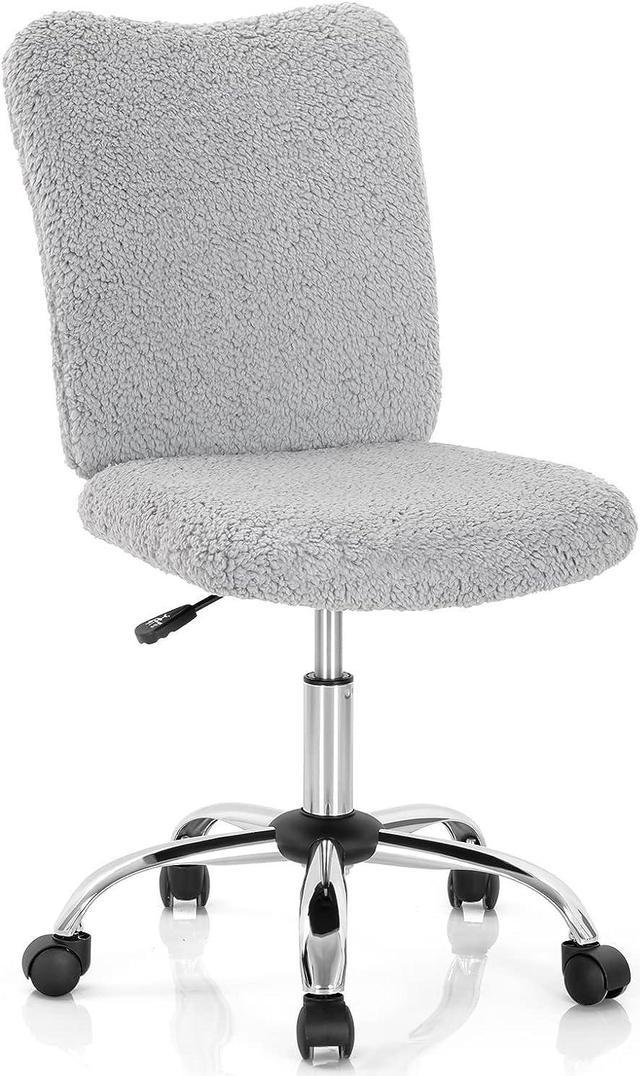 Grey faux 2025 fur desk chair