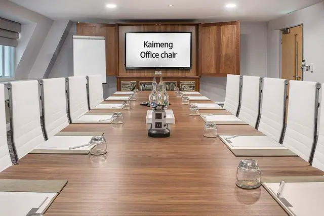 Alt view image 6 of 7 - KaiMeng Ribbed Office High Back PU Leather Desk Adjustable Swivel Task Computer Chair with Armrest for Conference Study Leisure, White