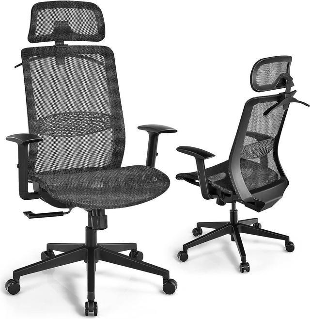 Adjustable Executive Office Recliner Chair with High Back and Lumbar Support-Black  
