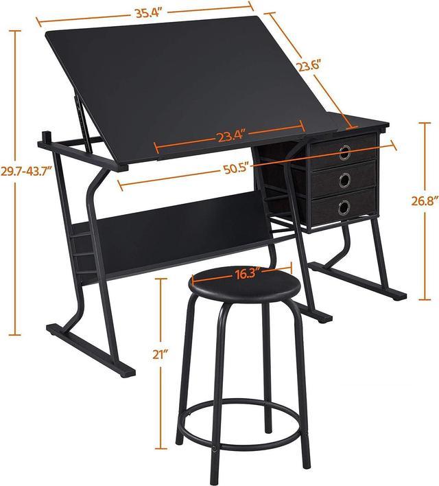 Topeakmart Height Adjustable Drafting Table Art Craft Desk Work