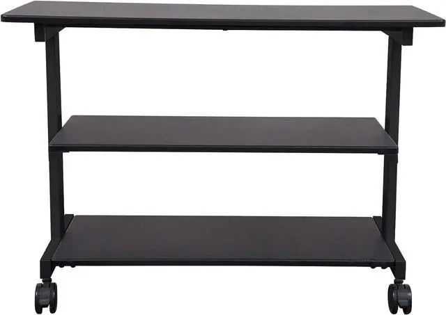 Alt view image 4 of 7 - Stand Up Desk Store 3-Shelf Rolling Desk Return Side Desk Organizer and Bookcase on Wheels