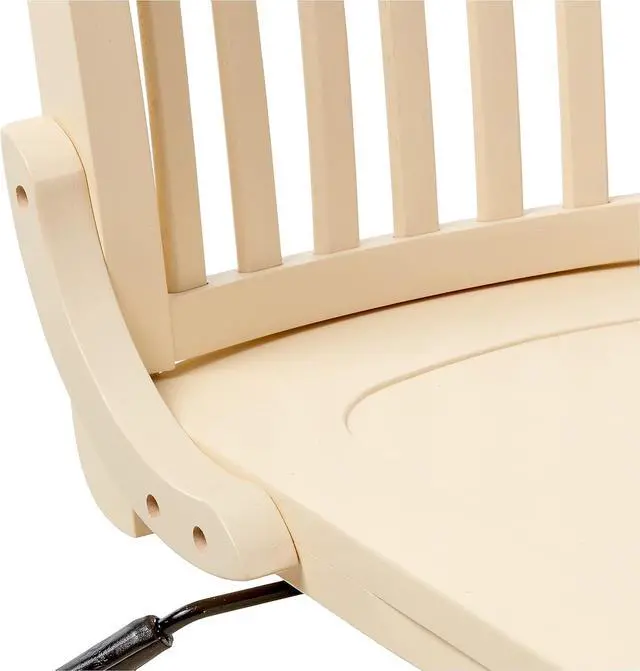 Alt view image 6 of 7 - OSP Home Furnishings Deluxe Armless Wood Banker's Desk Chair with Adjustable Height, Locking Tilt, and Heavy Duty Base, Antique White