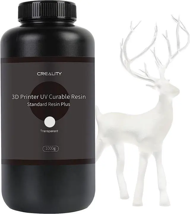 Main image of Creality 3D Printer Resin 1kg, Upgraded Standard Photopolymer Resin 405nm UV-Curing Resin 3D Printer Liquid for ANYCUBIC, ELEGOO, LCD/MSLA/DLP 3D Printing, Low Shrinkage, High Precision, Clear