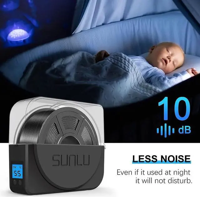 Alt view image 4 of 7 - SUNLU Filament Dryer Box for 3D Printer Filament, Keep Filament Dry During 3D Printing, Filament Holder, Storage Box, Black, Welcome to consult