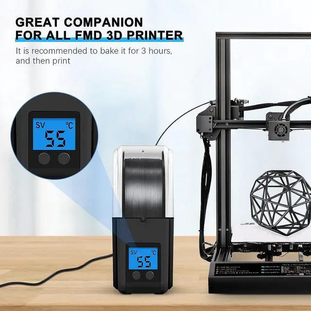 Alt view image 5 of 7 - SUNLU Filament Dryer Box for 3D Printer Filament, Keep Filament Dry During 3D Printing, Filament Holder, Storage Box, Black, Welcome to consult
