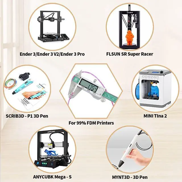 Alt view image 5 of 6 - Glitter PLA Filament, Twinkling 3D Printer Filament, PLA Filament 1.75mm Dimensional Accuracy +/- 0.02mm, 1KG Spool (2.2 lbs), Fit Most FDM Printer (Glitter Purple)