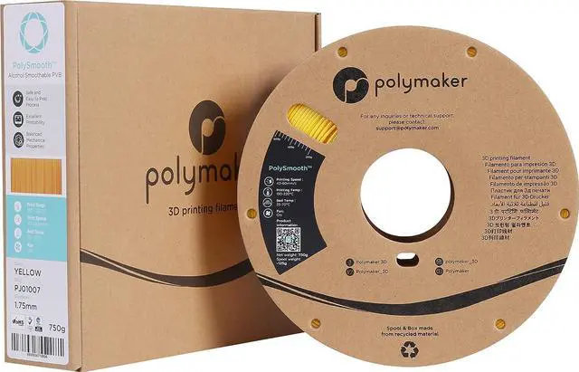 Alt view image 6 of 7 - Polymaker PolySmooth PVB Filament 1.75mm Yellow Filament, 750g Cardboard Spool - Yellow PVB Filament Print Like PLA Filament 1.75, Easy Smoothable Post Process with IPA Alcohol, Work with Polysher