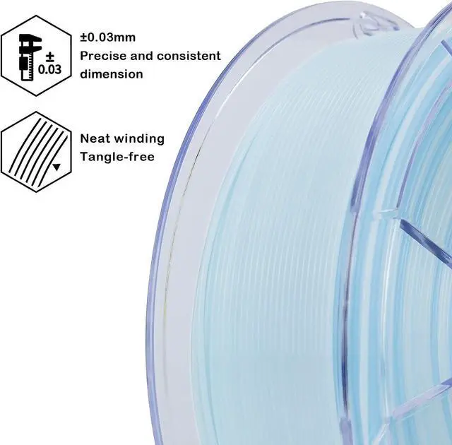 Alt view image 4 of 7 - ZIRO 3D Printer Filament,Translucent PLA Filament 1.75mm, Multicolor Rainbow PLA for 3D Printing Material, 1KG/2.2lb,Season Series - Winter