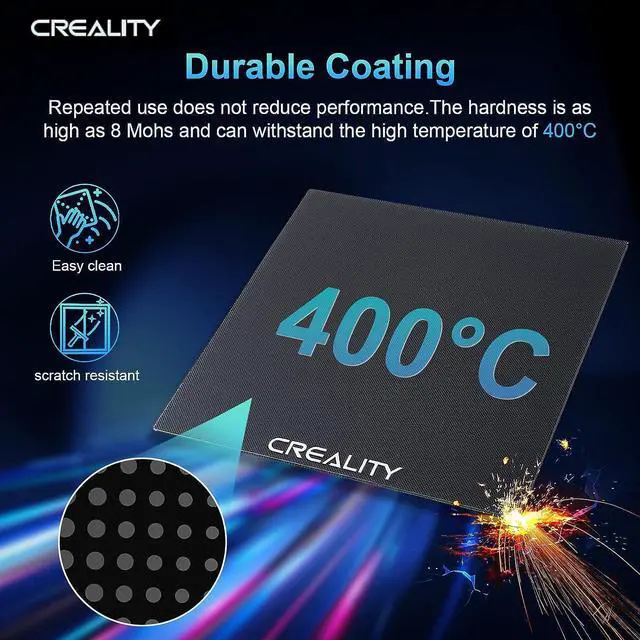 Alt view image 5 of 7 - Creality Official Ender 3 Glass Bed Upgraded High Hardness Durable Glass Platform for 3D Printer Tempered Glass Build Plate for Ender 3 Pro Ender 5 Ender 5 Pro Ender 3 V2 235x235×4mm