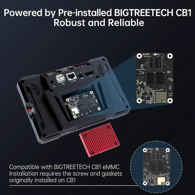 Alt view image 5 of 7 - BIGTREETECH Pad 7 Klipper Touch Screen 7 Inch 3D Printing Smart Pad Open-Source Klipper-preloaded with BTT CB1 for Ender-3 V2 Upgrade to Klipper, Compatible with CM4