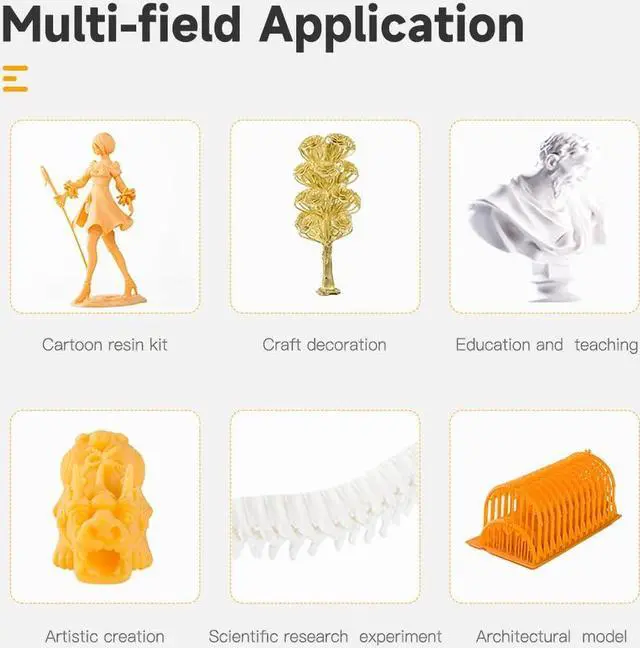 Alt view image 6 of 7 - Official Creality Standard 3D Printer Resin, 405nm Fast UV-Curing Resin, Photopolymer Resin for High Precision Rapid LCD 3D Printing, Low Shrinkage & Excellent Fluidity, Grey 500G