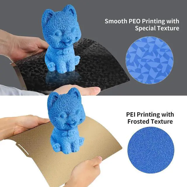 Alt view image 4 of 7 - Printer Bed Textured PEI Surface + Smooth PEO Surface Build Plate with Magnetic Sheet 235x235mm for Ender 3/Ender 3 Pro/Ender 3 V2/Ender 5/Ender 5 Pro/Neptune 3 Pro/Voxelab Aquila/C2/X2
