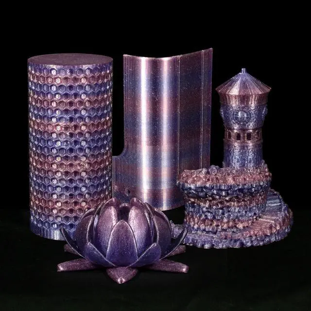 Alt view image 4 of 7 - iSANMATE 3D Printer Filament Clear PLA, Multicolor Transparent Transition Glitter Filament, Gradient Purple Blue Multicolor PLA Filament, 3D Printing Filament 1KG/2.2lb, Blue Violet Galactic