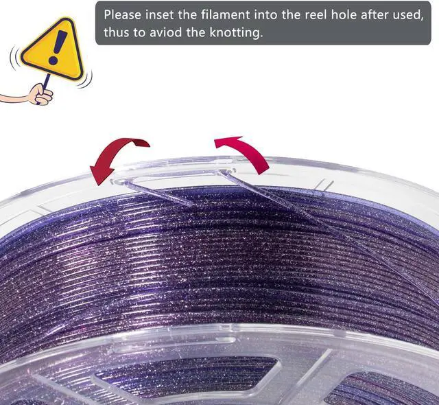 Alt view image 5 of 7 - iSANMATE 3D Printer Filament Clear PLA, Multicolor Transparent Transition Glitter Filament, Gradient Purple Blue Multicolor PLA Filament, 3D Printing Filament 1KG/2.2lb, Blue Violet Galactic