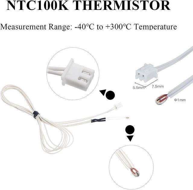 5PCS Creality 3D Printer NTC Thermistor 100K, NTC 3950 100K ohm Thermistor  Temp Sensor for Creality Ender 3/Ender 3 Pro/Ender 3 Neo/Ender 3