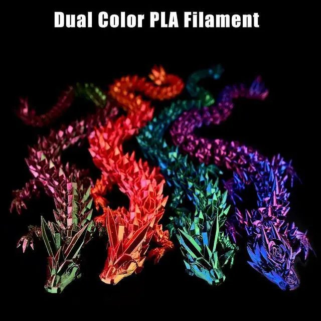 Alt view image 2 of 7 - 3D Printer Filament PLA, Rainbow PLA Filament 1.75mm +/-0.02mm, Silk PLA Dual Color Filament, 2 in 1 Coextrusion 3D Filament Bundle 200g x 4 Spools