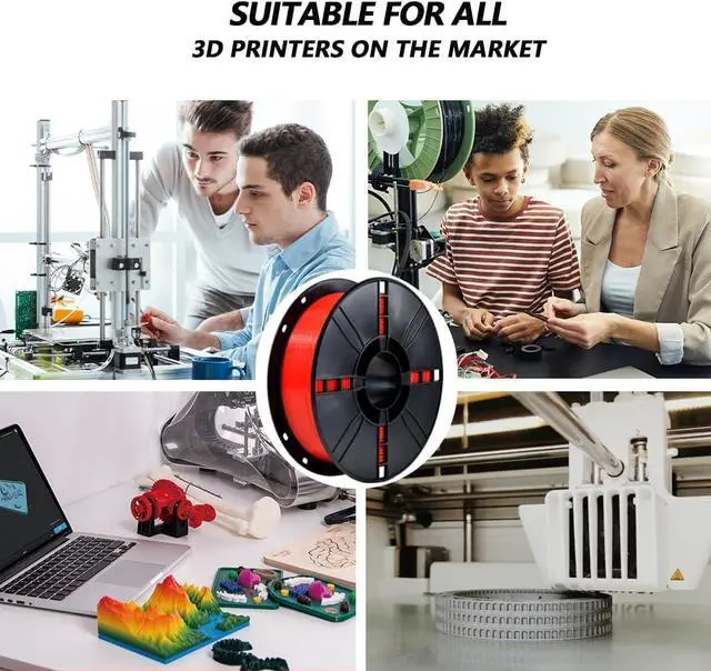 Alt view image 6 of 7 - iBOSS PLA Plus (PLA+) 3D Printer Filament 1.75mm,1kg Spool (2.2lbs) Toughness Enhanced 3D Printing Filament,Dimensional Accuracy +/- 0.02mm,1.75mm PLA Plus Filament,Fit Most FDM Printer(Red)
