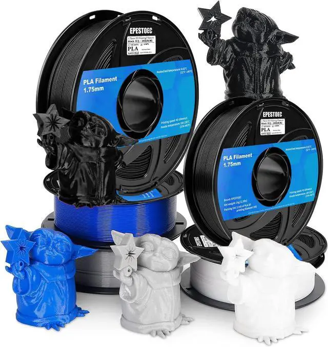 Alt view image 6 of 6 - 3D Printer Filament, pla Filament bundle1.75mm,PLA 3D Printer Filament Vacuum Packaging 1kg, Dimensional Accuracy +/- 0.03mm, Fit Most FDM 3D Printers (PLA deep Black 1-Pack)