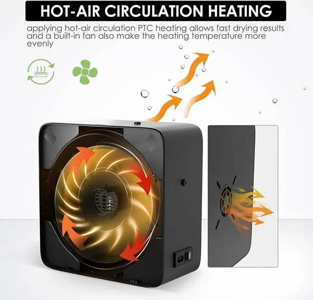 Alt view image 5 of 7 - EIBOS Official 3D Printer Filament Dryer Easdry Box with Fan, Adjustable Temperature, Humidity Control & Spool Holder, Compatible with 1.75mm 2.85mm 3.00mm Nylon, PLA, ABS