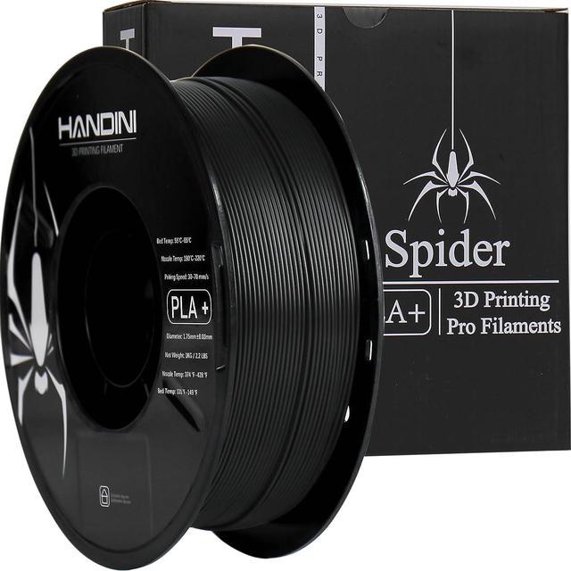 Handini PLA + Filament Pro, 3D Printing Filament 1.75mm PLA Plus, Upgraded  Toughness Neat Winding,Dimensional Accuracy +/-0.03mm, 2.2lbs/Spool,Fit  Most 3D Printer, Black 