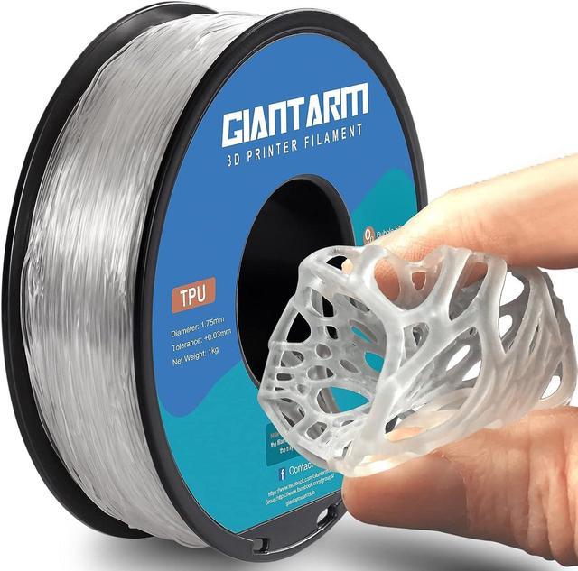 GIANTARM TPU Filament, 95A TPU Filament 1.75mm, Dimensional Accuracy +/-  0.03, Flexible Soft 3D Printer Filament 1kg Spool(2.2 lbs), Vacuum  Packaging (Clear) 