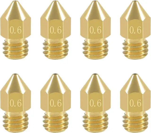 Main image of Aokin 8 Pcs 0.6mm MK8 Extruder Nozzles 3D Printer Nozzles for Creality Ender 3/3 Pro/3 V2, Ender 5/5 Pro, CR-10/10S, Makerbot, Anet A8 3D Printer