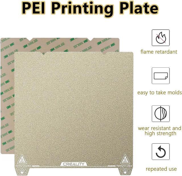 Creality Ender 3 Bed PEI Sheet, Magnetic Build Plate Flexible Spring Steel  Mat Removable Textured Surface 235x235mm Print Bed Replacement Upgrade for Ender  3 Pro/V2/NEO/S1, Ender 5/Pro/S1 3D Printer 