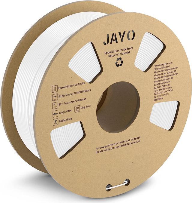 JAYO PLA+ Filament 1.75mm, PLA Plus 3D Printer Filament 1.1KG, Dimensional  Accuracy +/- 0.02mm, Neatly Wound Filament, Toughness 3D Printing Filament,  1.1 kg Spool(2.42 LBS), 363 Meters, PLA+ White 